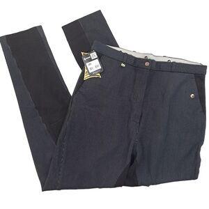 REQUISITE Paignton Jodhpur Women's Riding Pants Two-Tone Black Stretch - Size 36